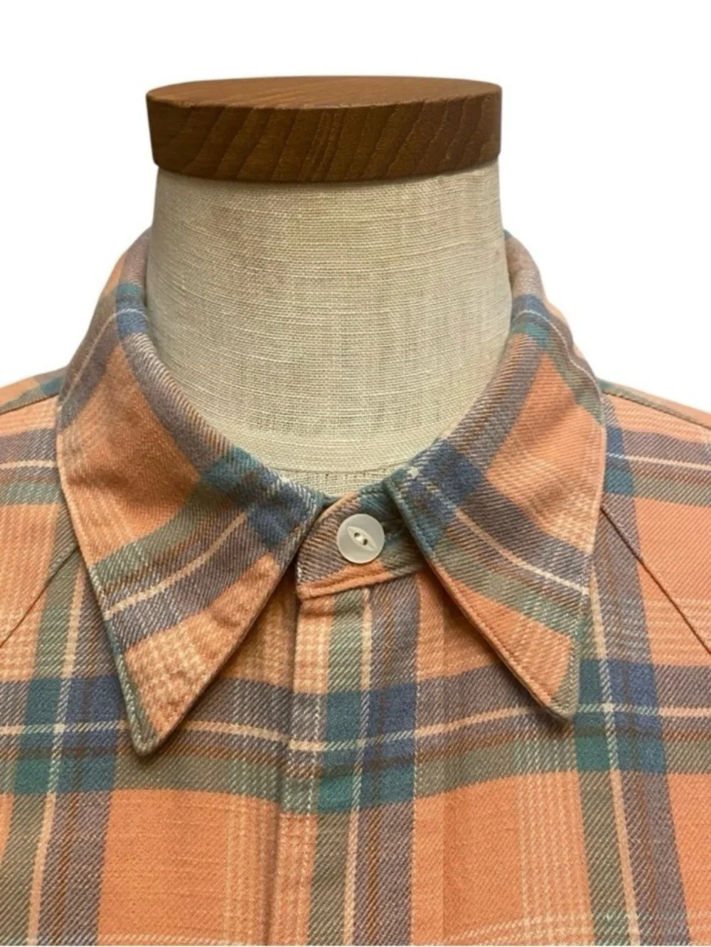 Vtg Polo Ralph Lauren Plaid Cotton Flannel Pearl Snap Shirt L Western CabinCore